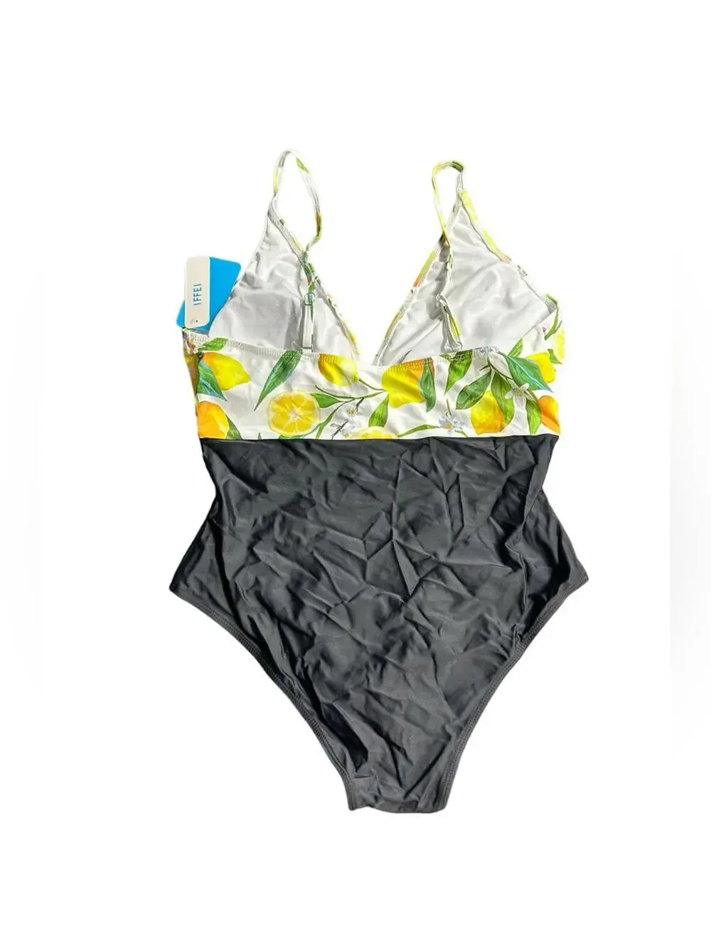 IFFEI black one piece swimsuit w lemons size XL NWT